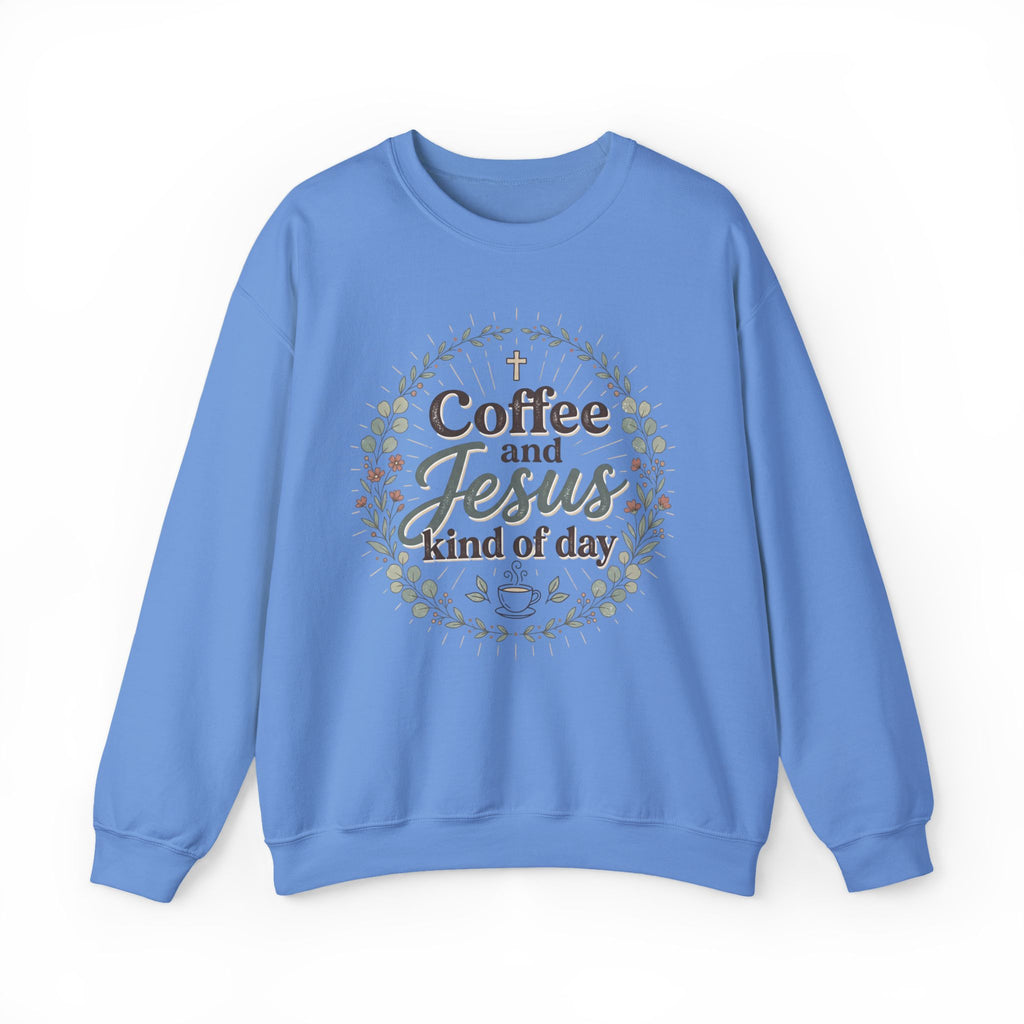 Coffee and Jesus wreath Crewneck Sweatshirt | Christian coffee design